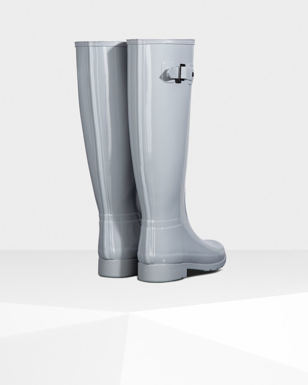 Womens Tall Rain Boots - Hunter Refined Slim Fit Gloss (14YSQJAFW) - Light Grey